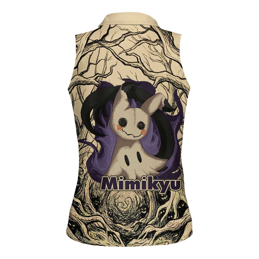 Mimikyu Forest Shadows Women Sleeveless Polo Shirt Mimikyu’s Curse - Shadows Beneath the Mask