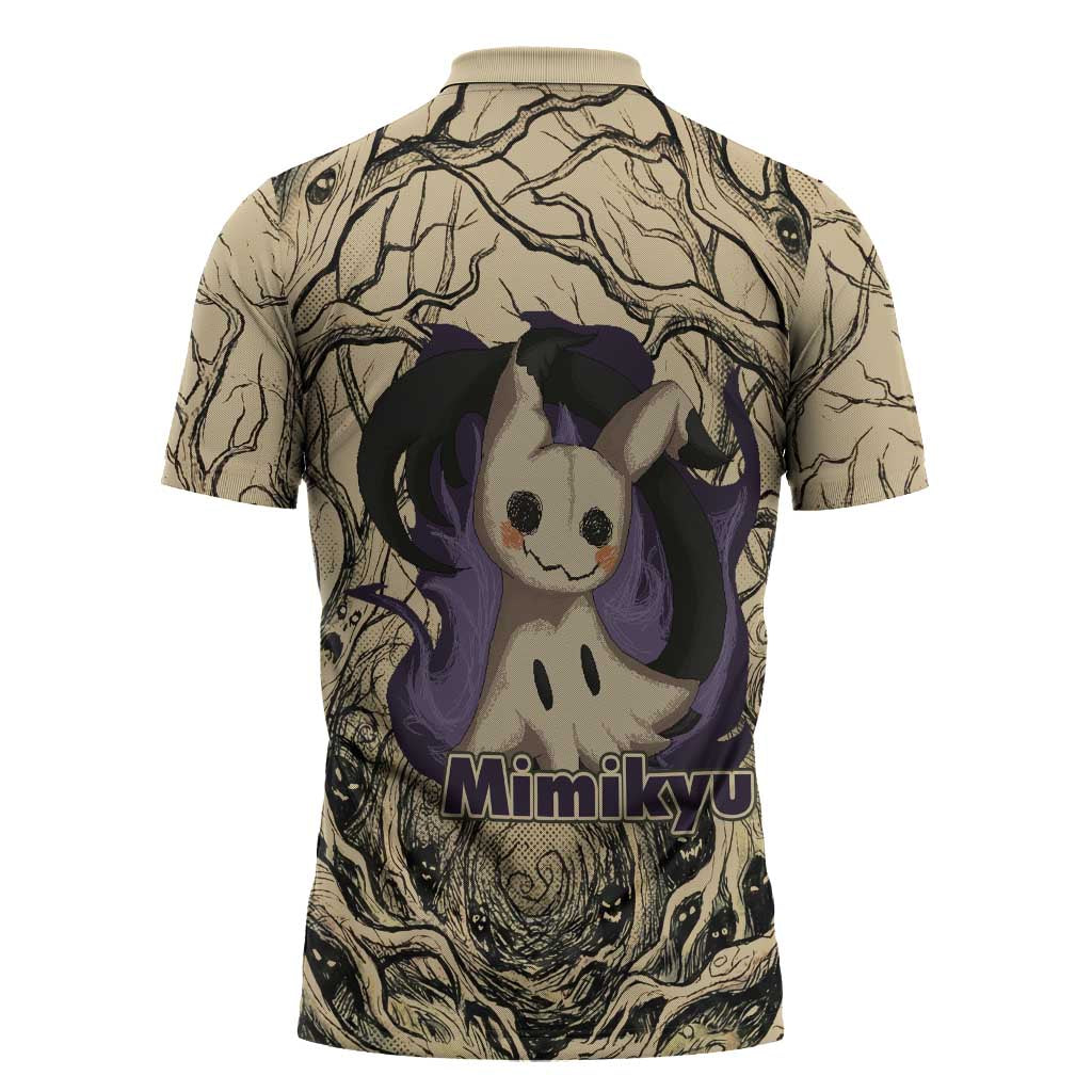 Mimikyu Forest Shadows Zipper Polo Shirt Mimikyu’s Curse - Shadows Beneath the Mask
