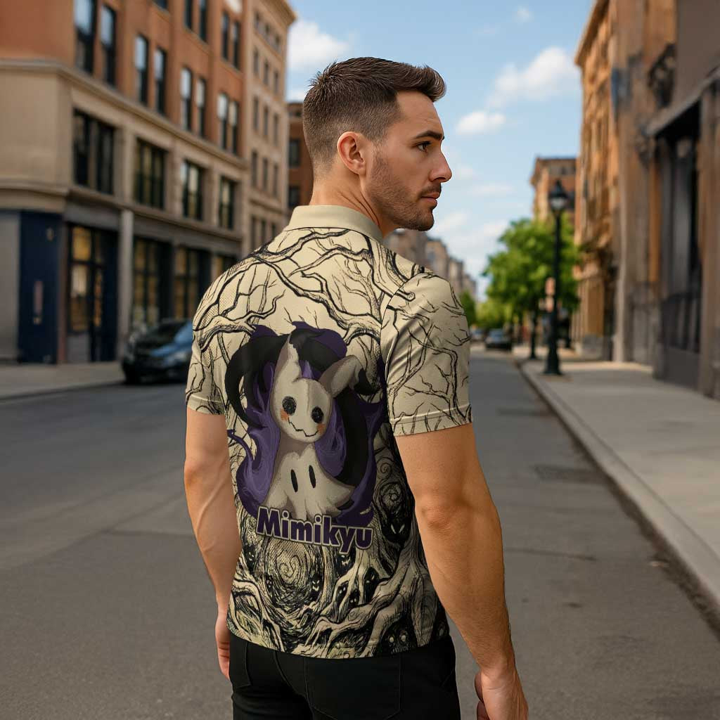 Mimikyu Forest Shadows Zipper Polo Shirt Mimikyu’s Curse - Shadows Beneath the Mask