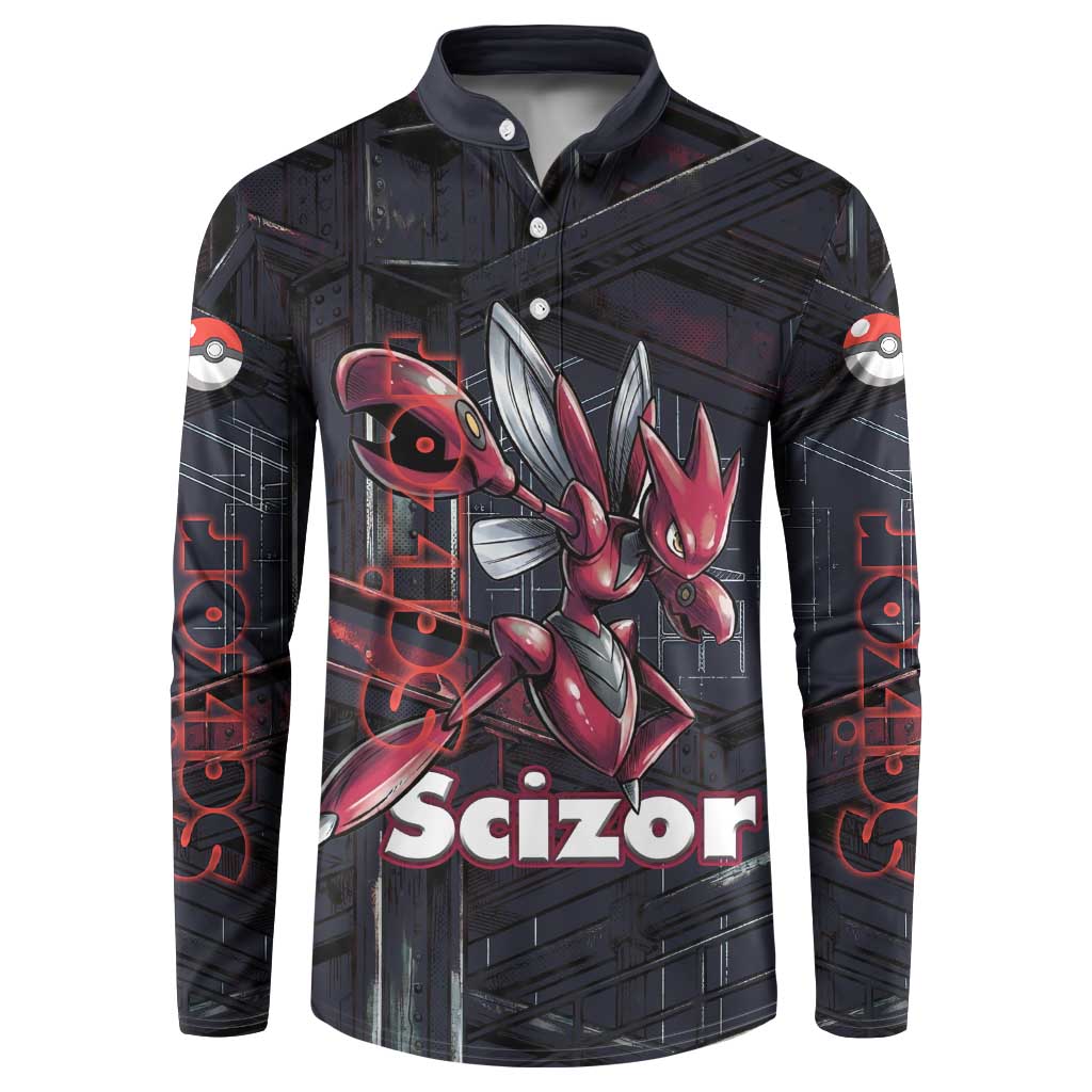 Scizor Battle Armor Button Sweatshirt Scizor’s Domain - Claws of Precision