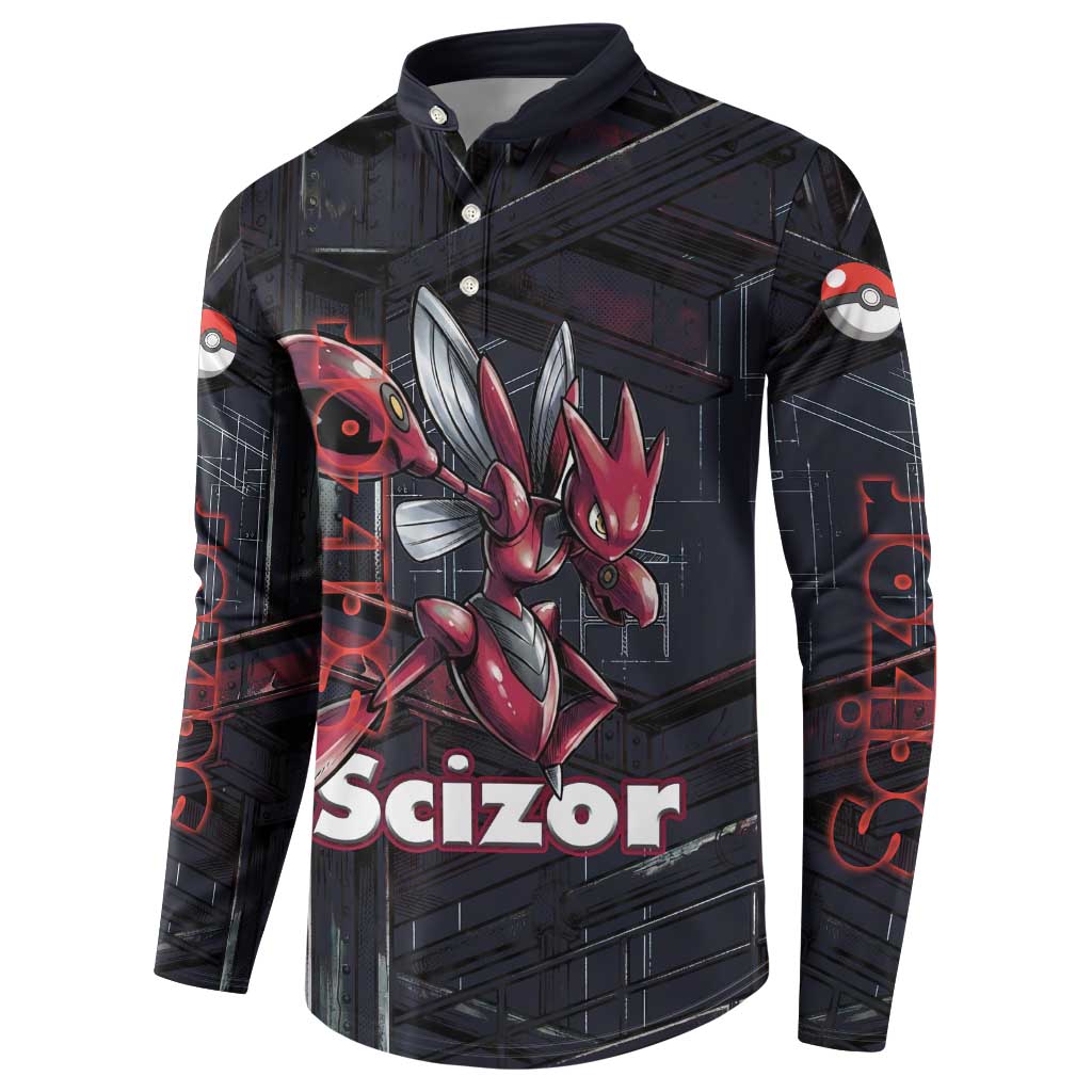 Scizor Battle Armor Button Sweatshirt Scizor’s Domain - Claws of Precision