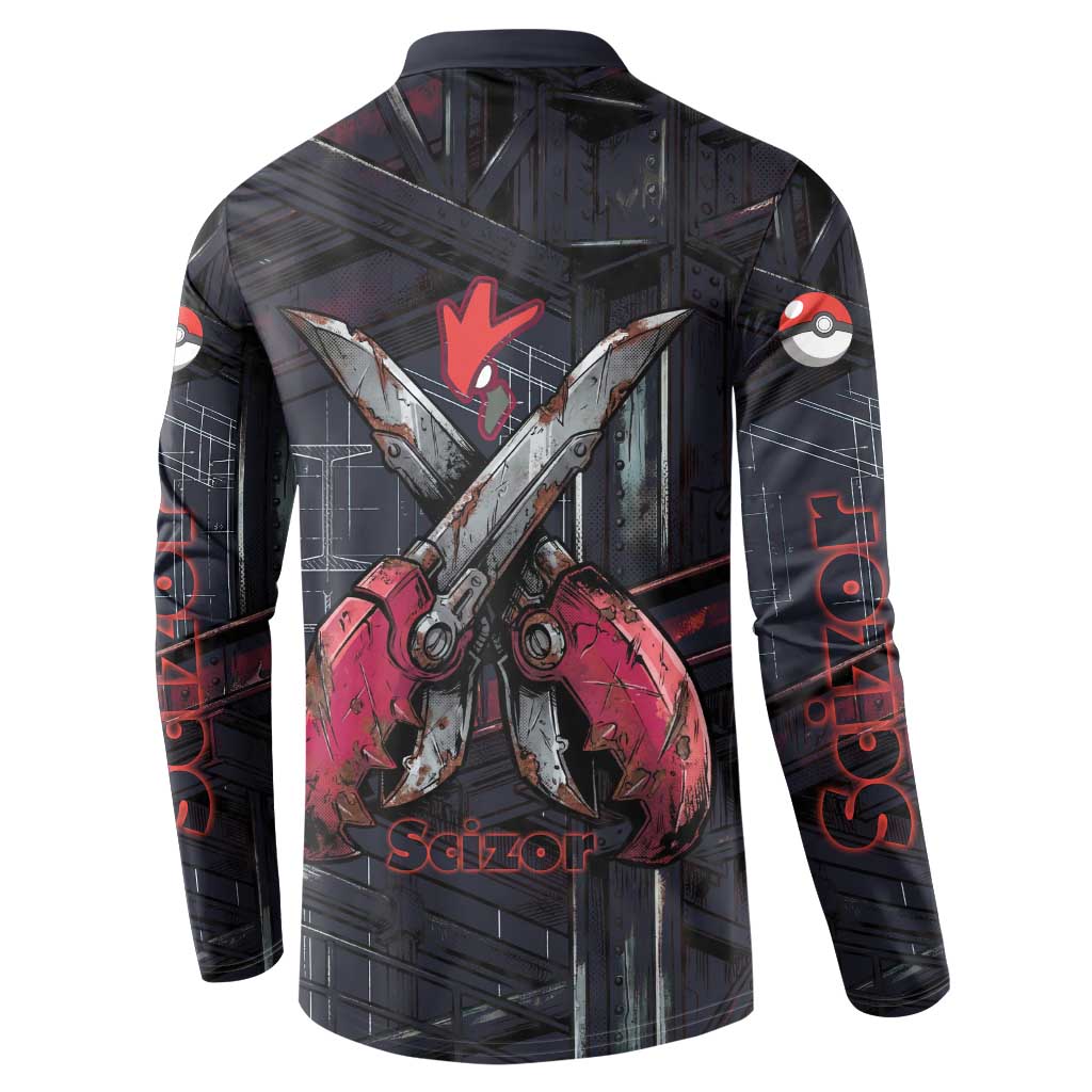 Scizor Battle Armor Button Sweatshirt Scizor’s Domain - Claws of Precision