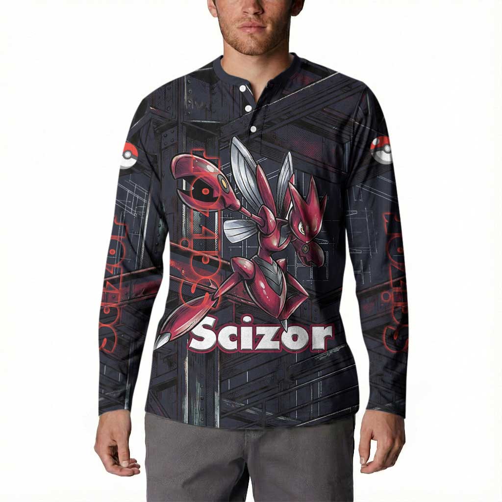 Scizor Battle Armor Button Sweatshirt Scizor’s Domain - Claws of Precision