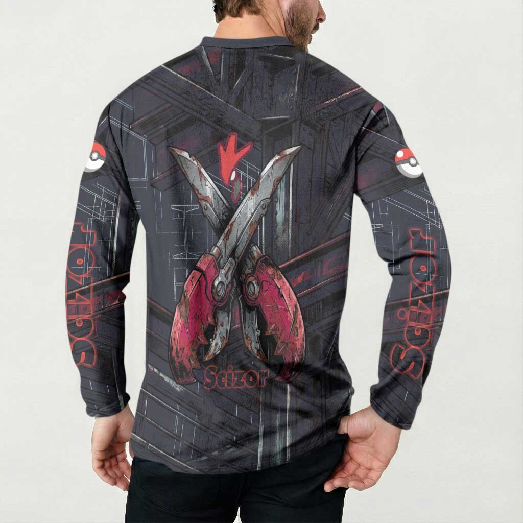 Scizor Battle Armor Button Sweatshirt Scizor’s Domain - Claws of Precision