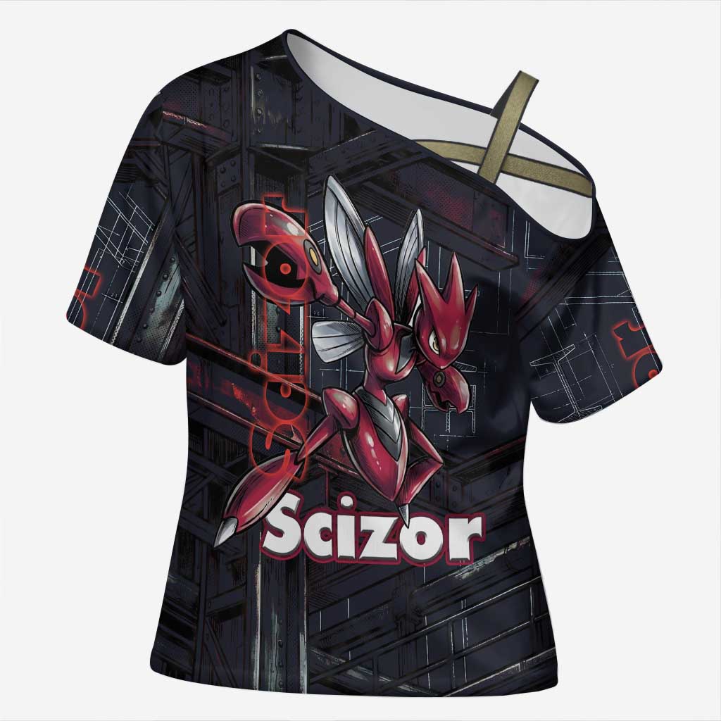 Scizor Battle Armor Cross Shoulder Shirt Scizor’s Domain - Claws of Precision