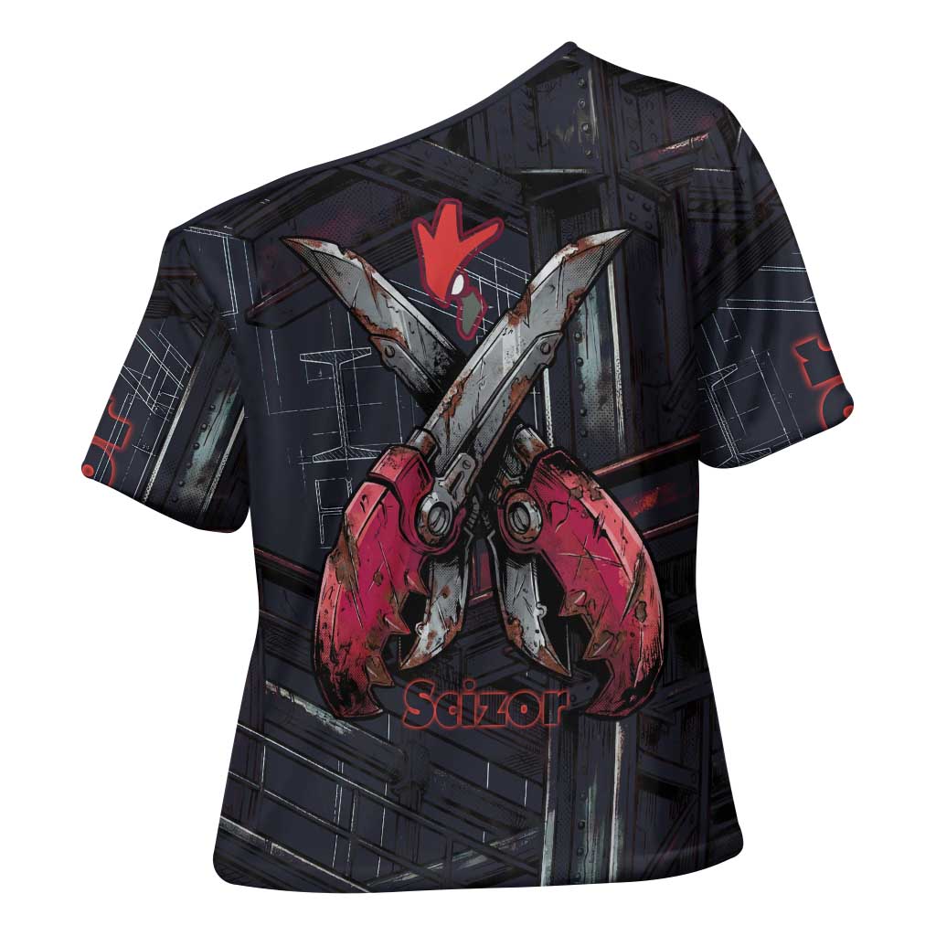 Scizor Battle Armor Cross Shoulder Shirt Scizor’s Domain - Claws of Precision