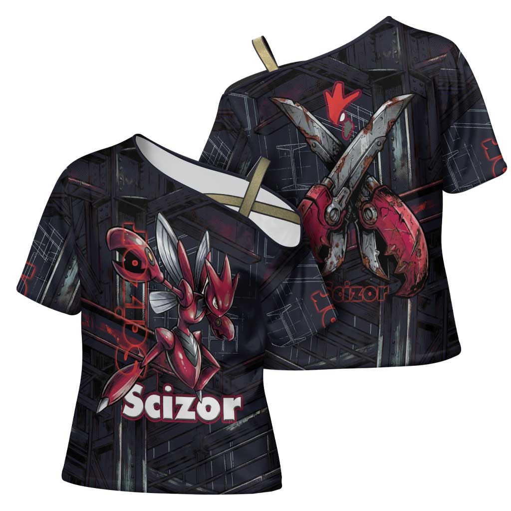 Scizor Battle Armor Cross Shoulder Shirt Scizor’s Domain - Claws of Precision
