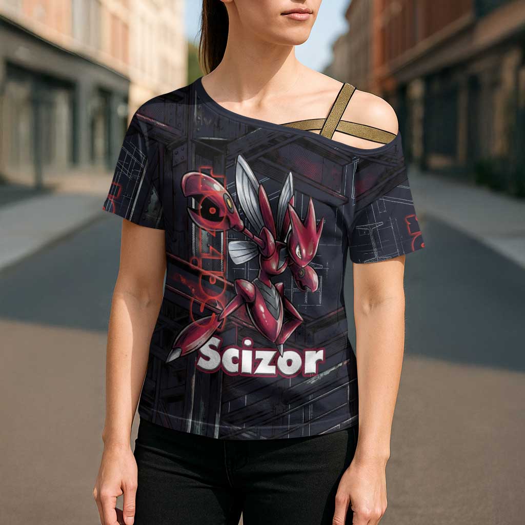 Scizor Battle Armor Cross Shoulder Shirt Scizor’s Domain - Claws of Precision