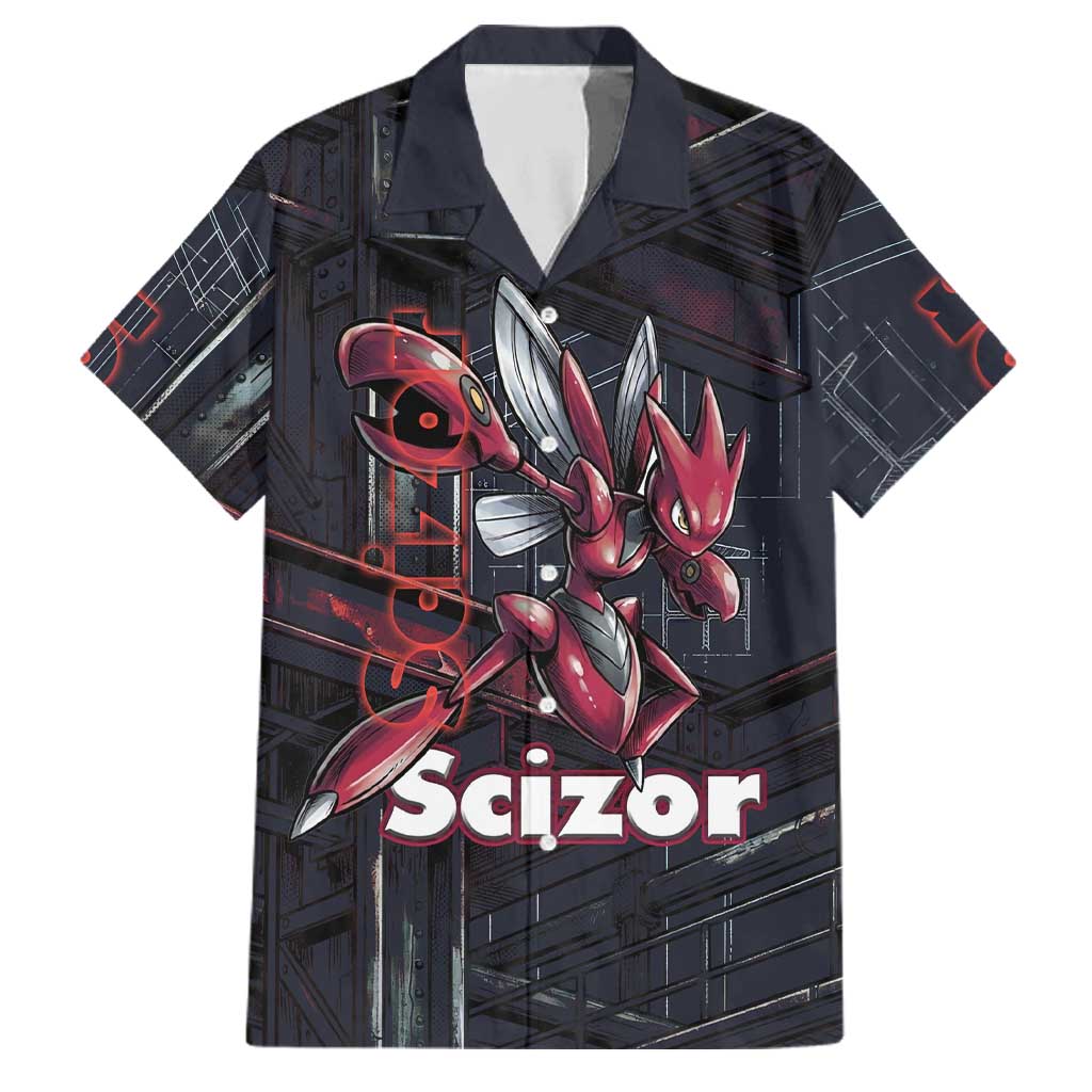 Scizor Battle Armor Family Matching Summer Maxi Dress and Hawaiian Shirt Scizor’s Domain - Claws of Precision