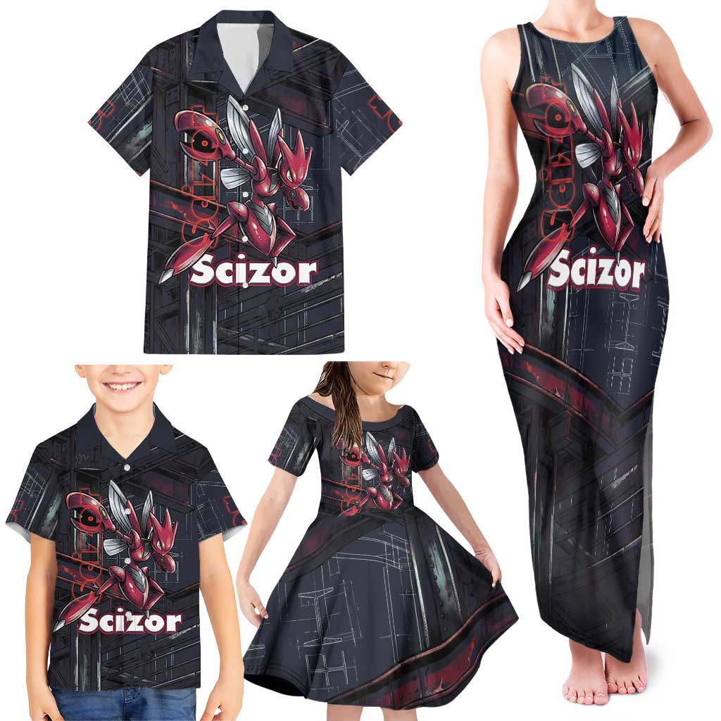 Scizor Battle Armor Family Matching Tank Maxi Dress and Hawaiian Shirt Scizor’s Domain - Claws of Precision