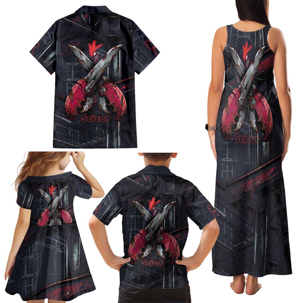 Scizor Battle Armor Family Matching Tank Maxi Dress and Hawaiian Shirt Scizor’s Domain - Claws of Precision