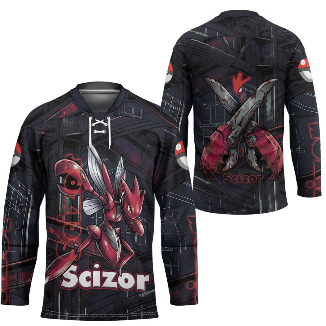 Scizor Battle Armor Hockey Jersey Scizor’s Domain - Claws of Precision