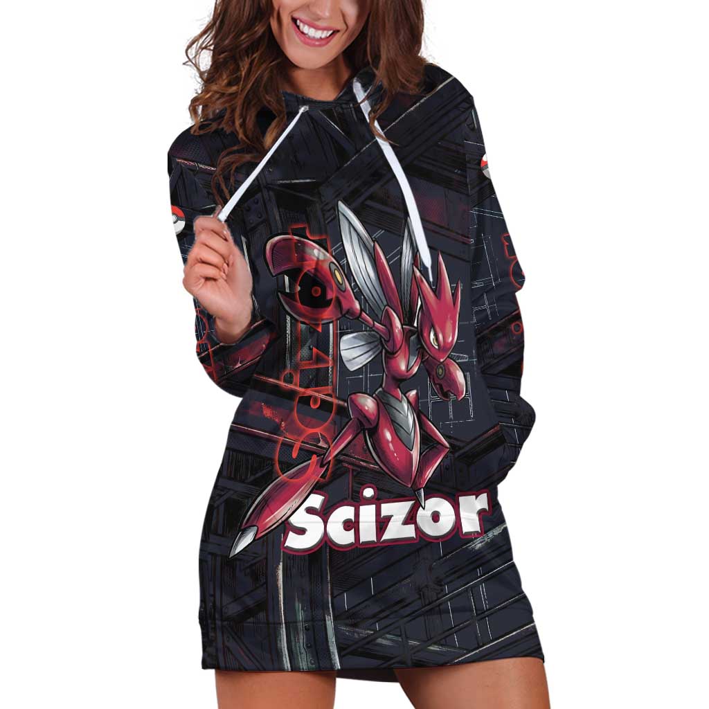 Scizor Battle Armor Hoodie Dress Scizor’s Domain - Claws of Precision