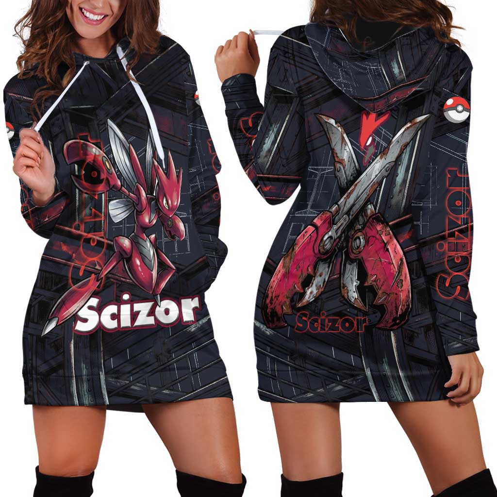 Scizor Battle Armor Hoodie Dress Scizor’s Domain - Claws of Precision