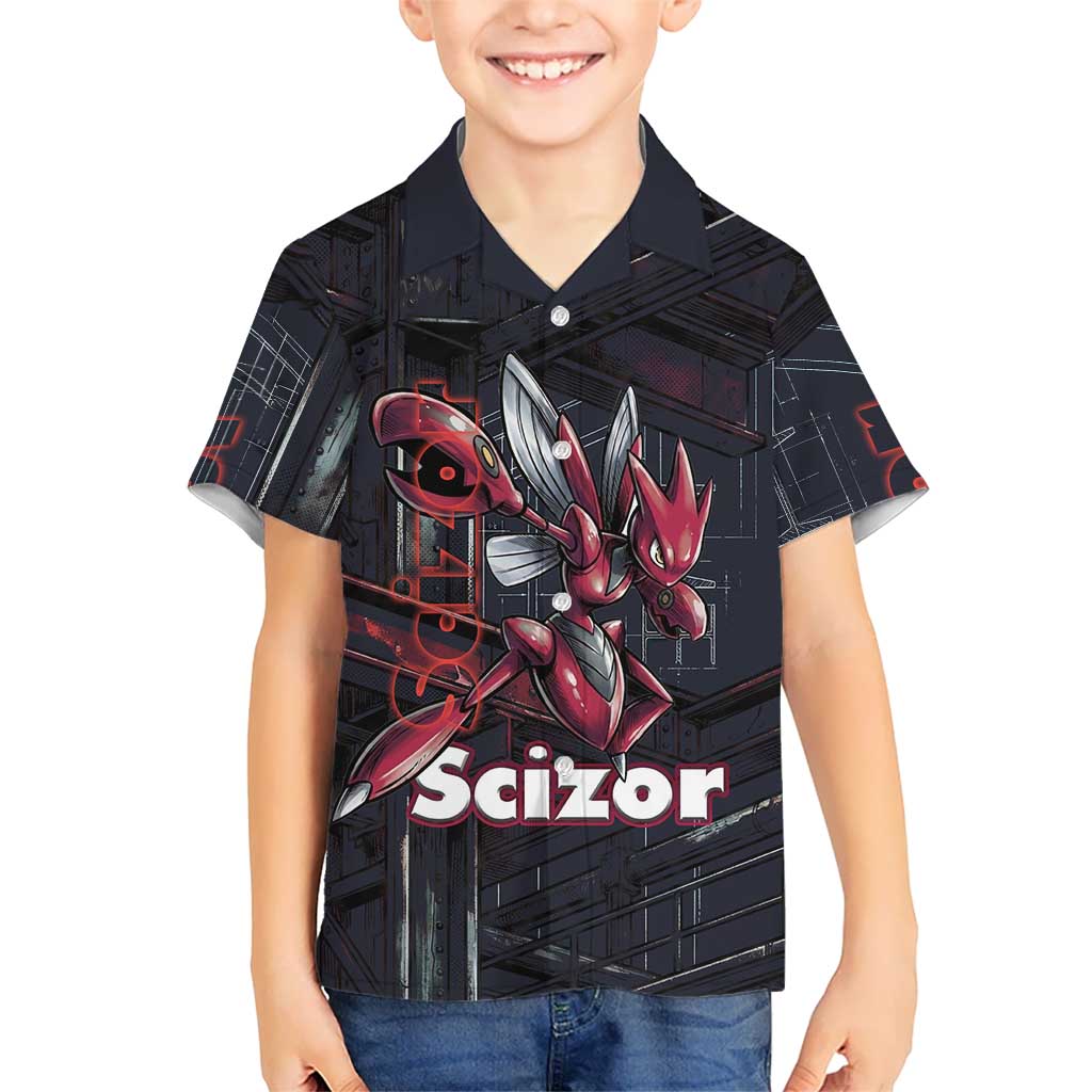 Scizor Battle Armor Kid Hawaiian Shirt Scizor’s Domain - Claws of Precision