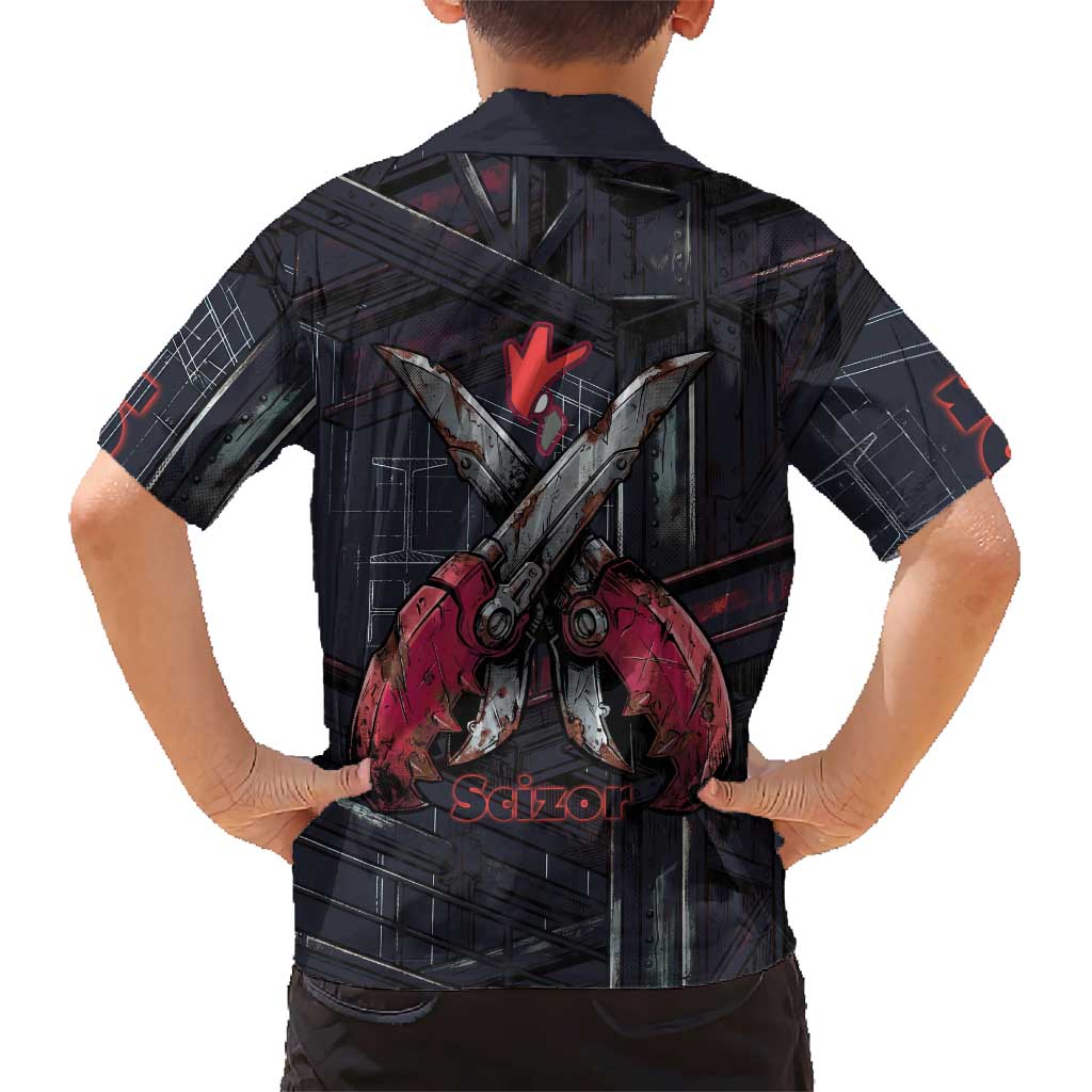 Scizor Battle Armor Kid Hawaiian Shirt Scizor’s Domain - Claws of Precision