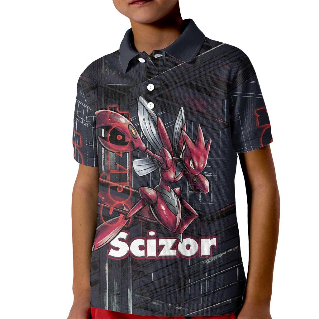 Scizor Battle Armor Kid Polo Shirt Scizor’s Domain - Claws of Precision