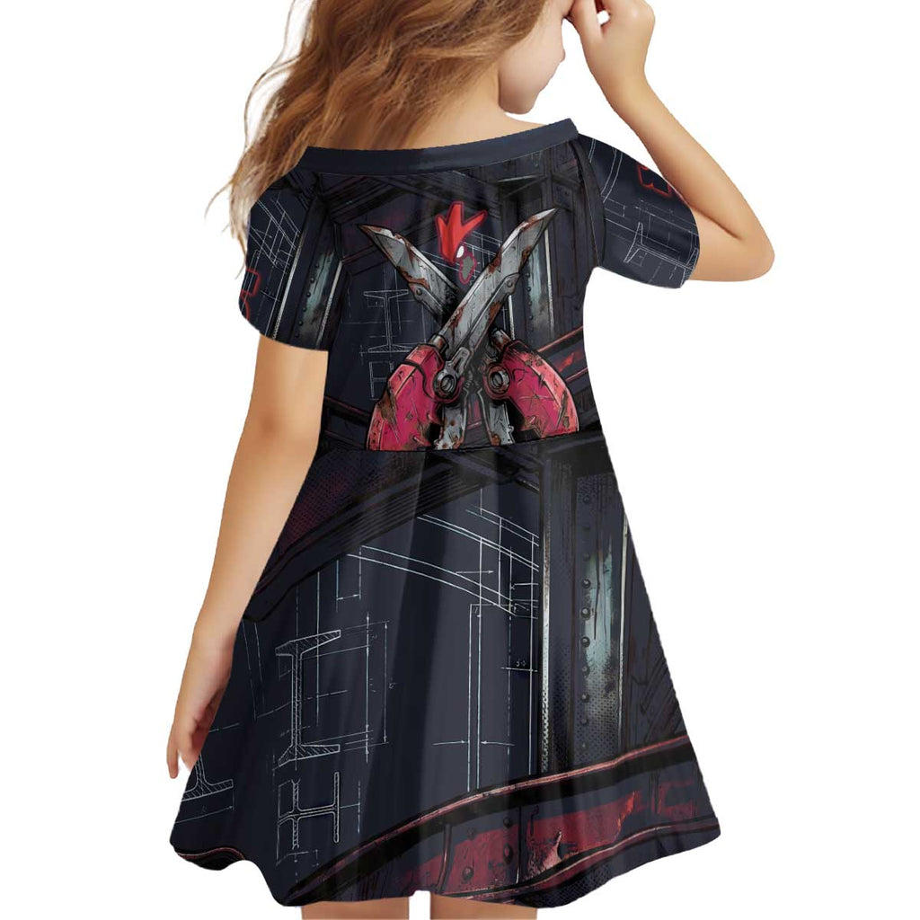 Scizor Battle Armor Kid Short Sleeve Dress Scizor’s Domain - Claws of Precision