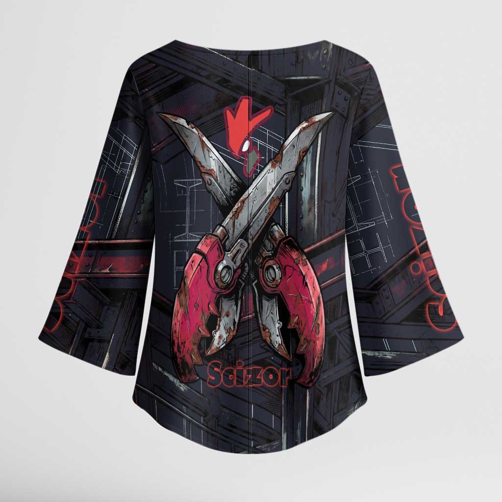 Scizor Battle Armor Kimono Sleeve Blouse Scizor’s Domain - Claws of Precision