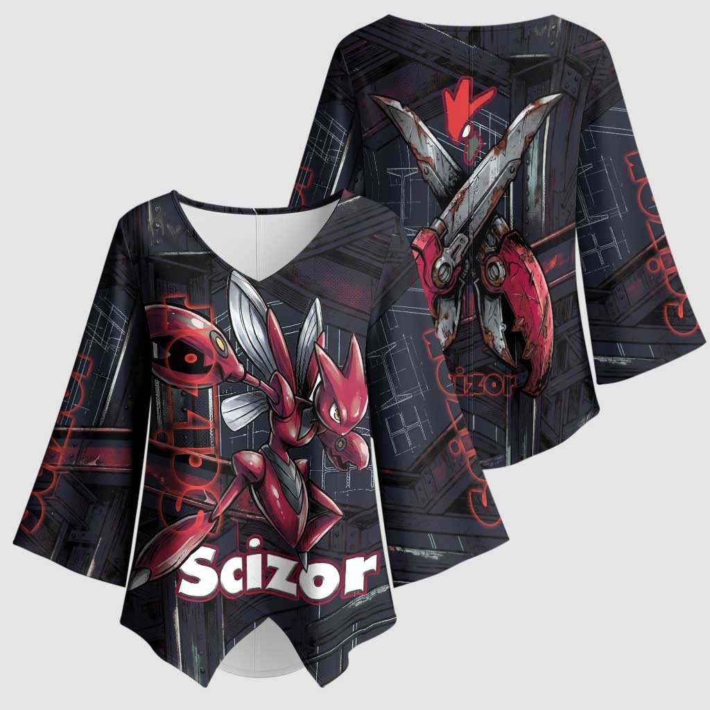 Scizor Battle Armor Kimono Sleeve Blouse Scizor’s Domain - Claws of Precision