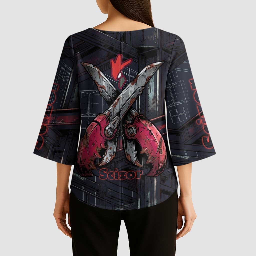 Scizor Battle Armor Kimono Sleeve Blouse Scizor’s Domain - Claws of Precision