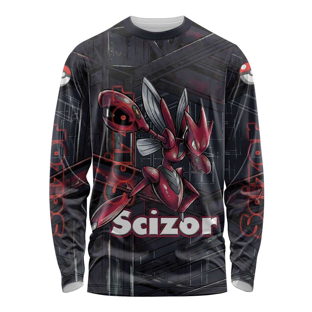 Scizor Battle Armor Long Sleeve Shirt Scizor’s Domain - Claws of Precision