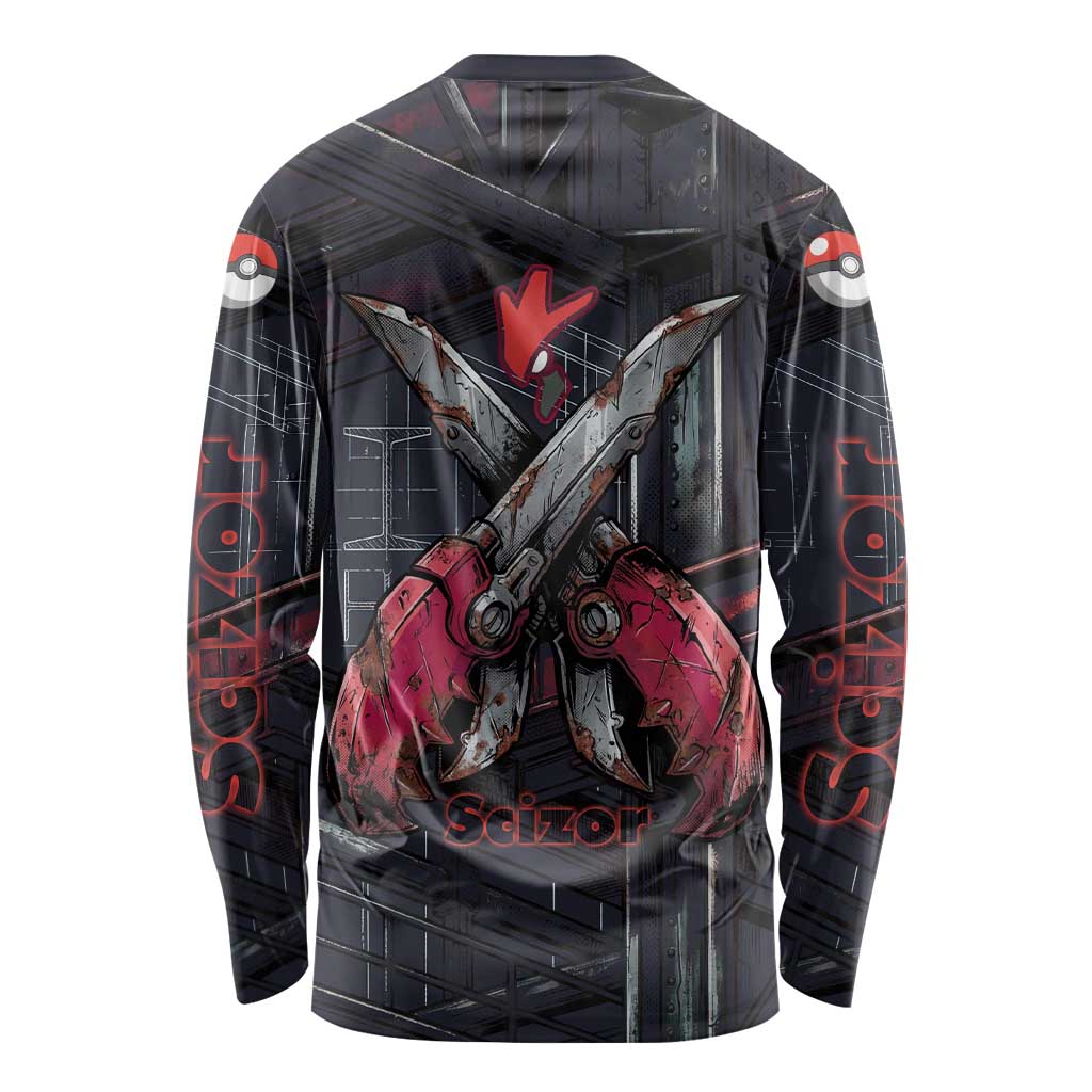 Scizor Battle Armor Long Sleeve Shirt Scizor’s Domain - Claws of Precision