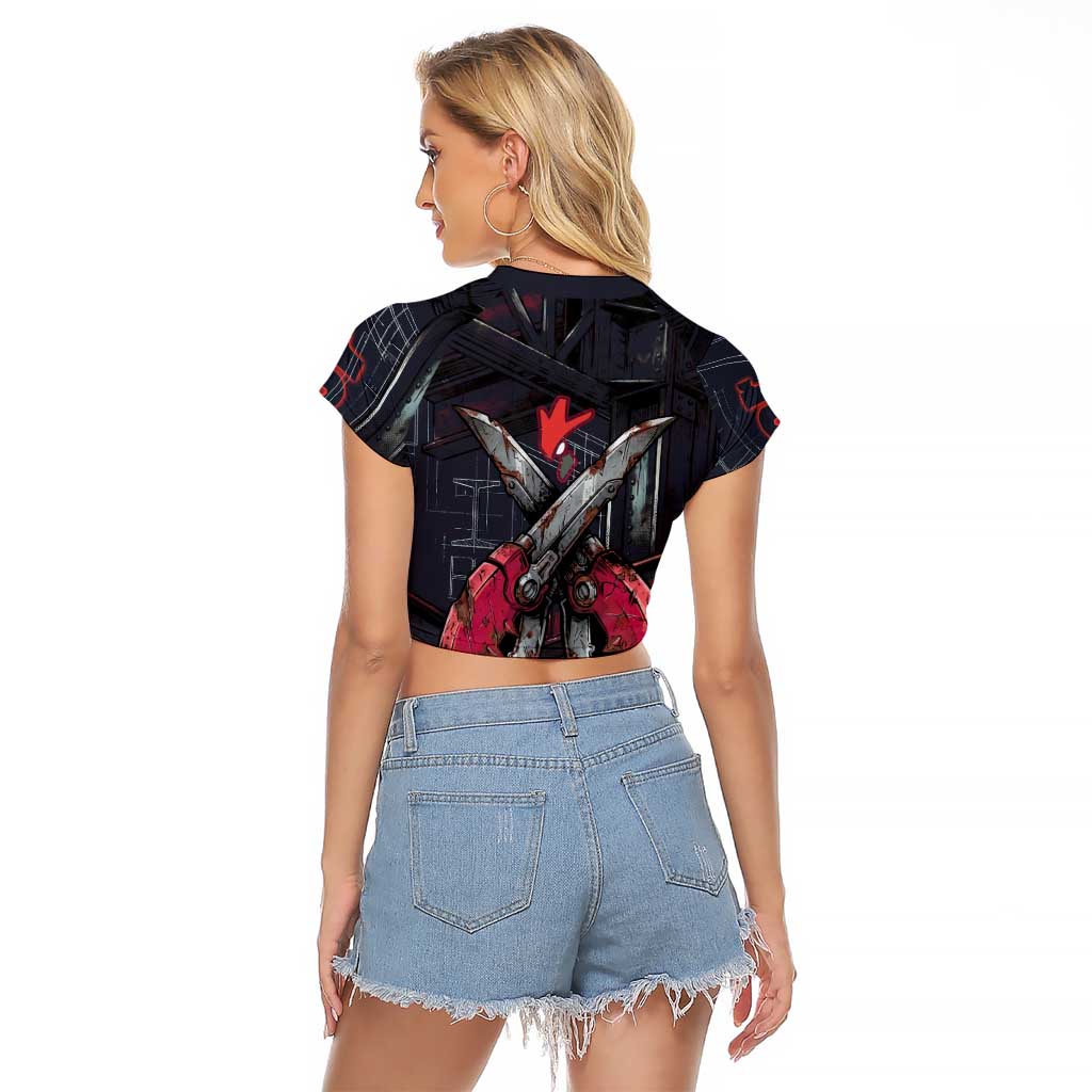 Scizor Battle Armor Raglan Cropped T Shirt Scizor’s Domain - Claws of Precision