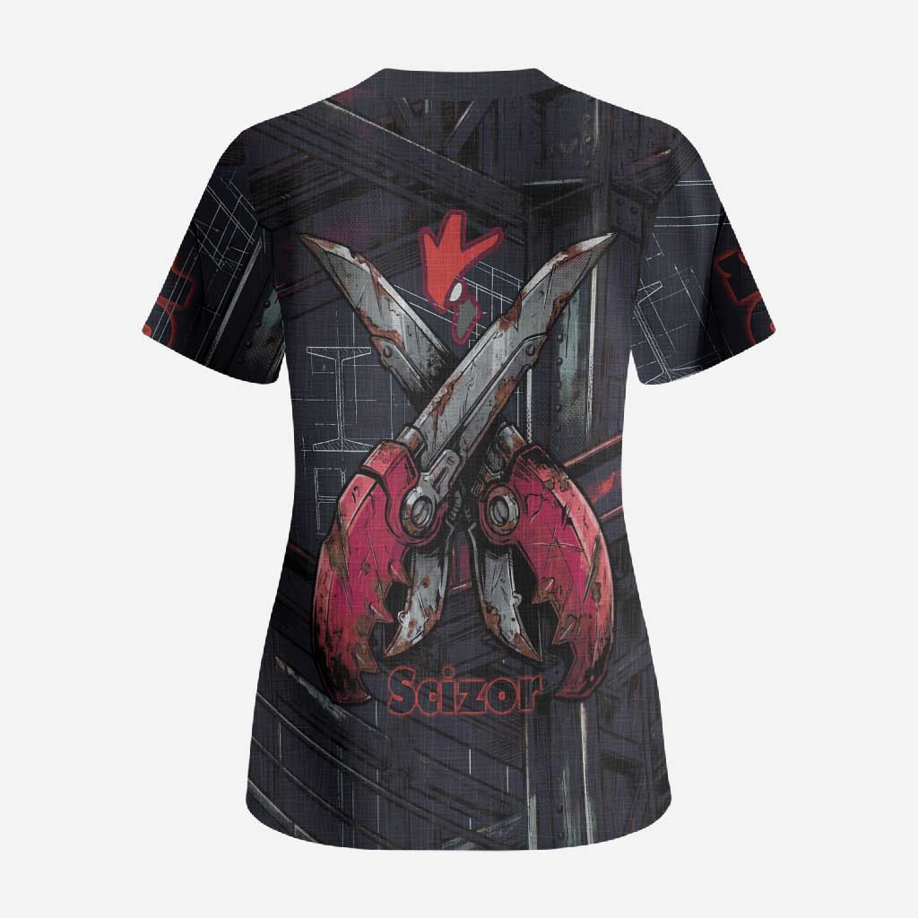 Scizor Battle Armor Scrub Top Scizor’s Domain - Claws of Precision