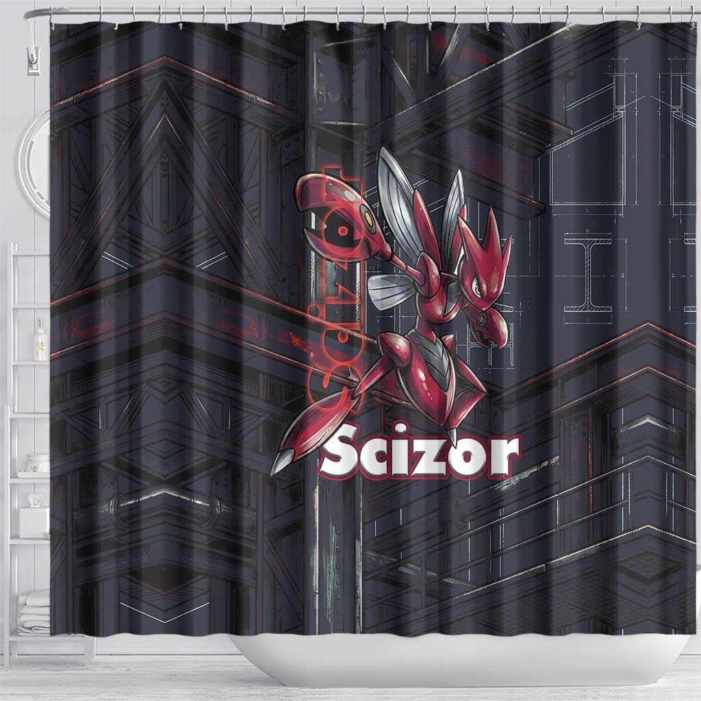 Scizor Battle Armor Shower Curtain Scizor’s Domain - Claws of Precision