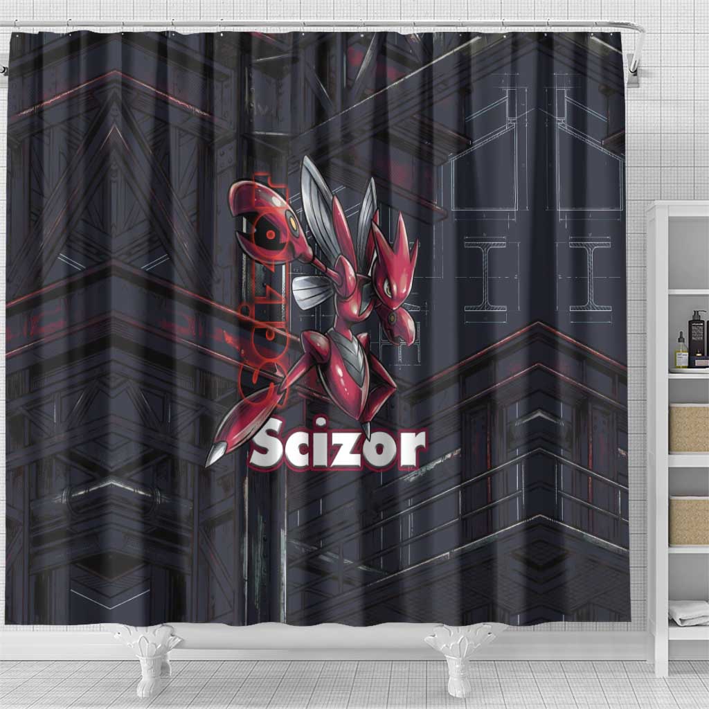 Scizor Battle Armor Shower Curtain Scizor’s Domain - Claws of Precision