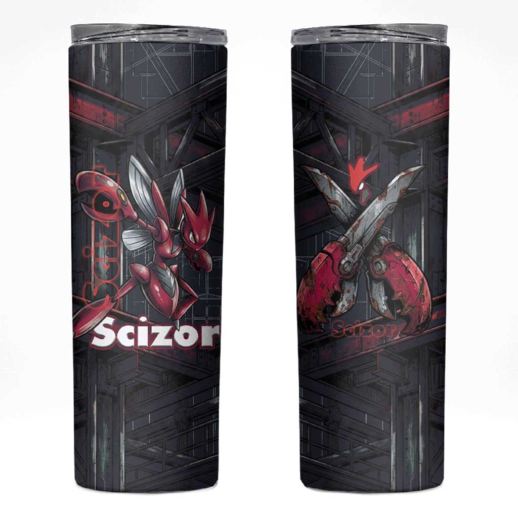 Scizor Battle Armor Skinny Tumbler Scizor’s Domain - Claws of Precision