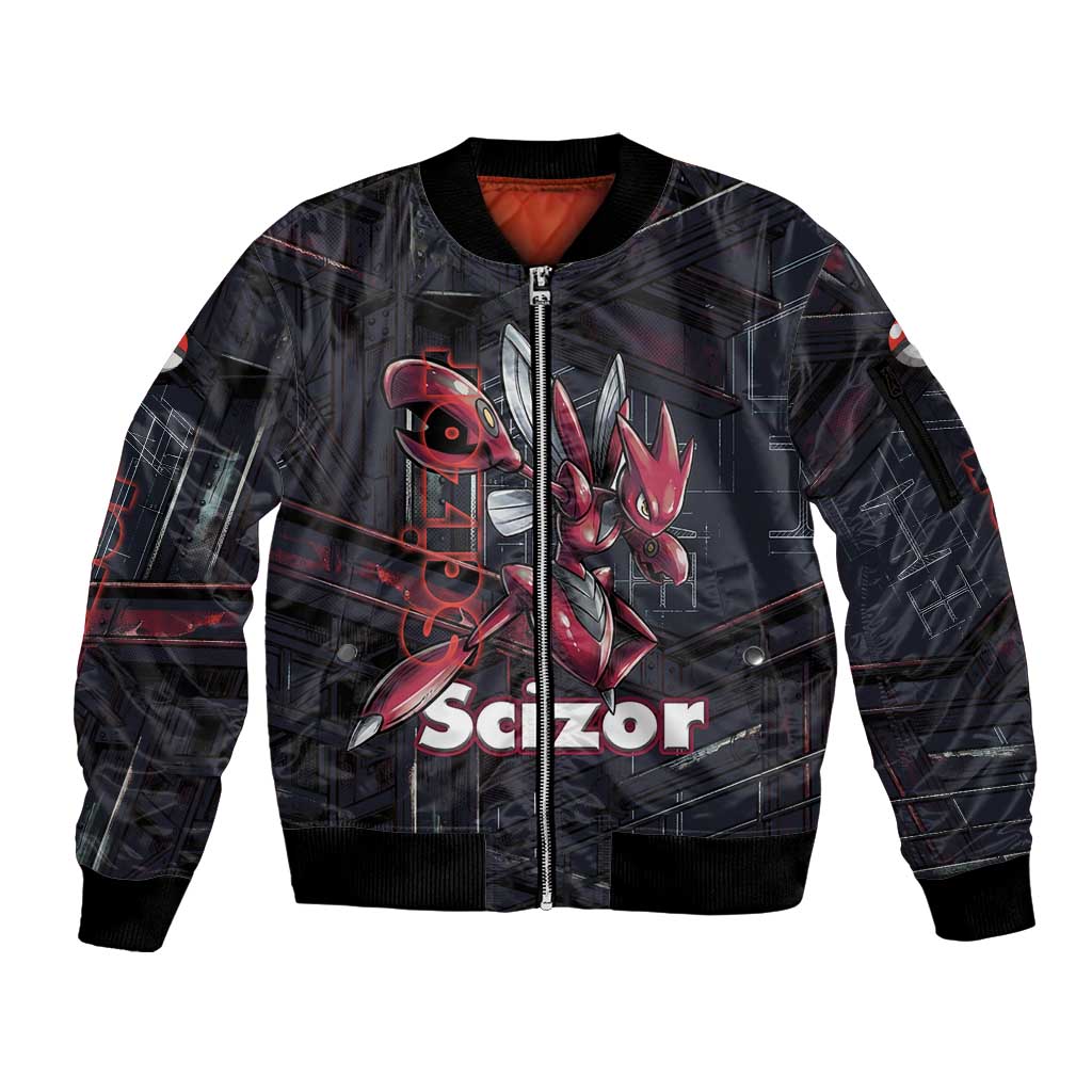 Scizor Battle Armor Sleeve Zip Bomber Jacket Scizor’s Domain - Claws of Precision