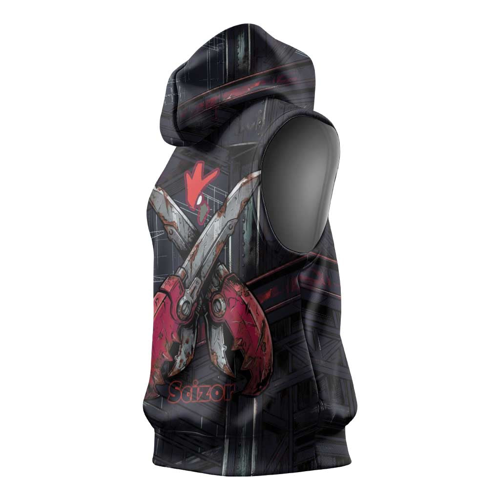 Scizor Battle Armor Sleeveless Hoodie Scizor’s Domain - Claws of Precision