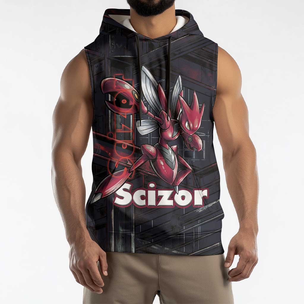 Scizor Battle Armor Sleeveless Hoodie Scizor’s Domain - Claws of Precision