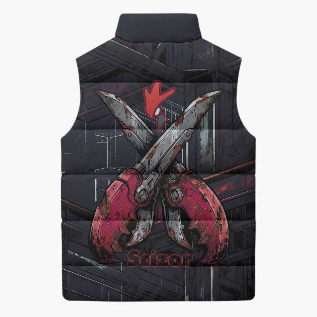 Scizor Battle Armor Sleeveless Puffer Jacket Scizor’s Domain - Claws of Precision