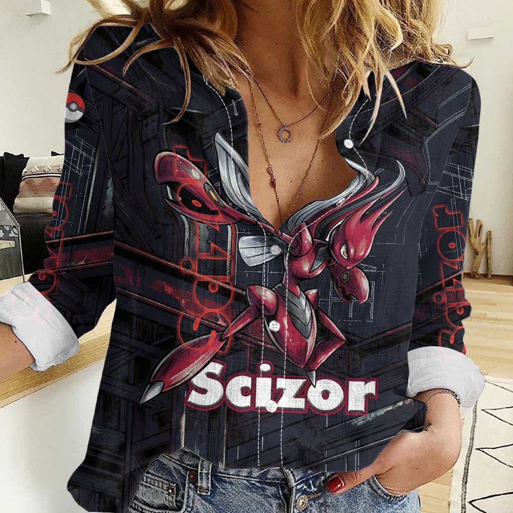 Scizor Battle Armor Women Casual Shirt Scizor’s Domain - Claws of Precision