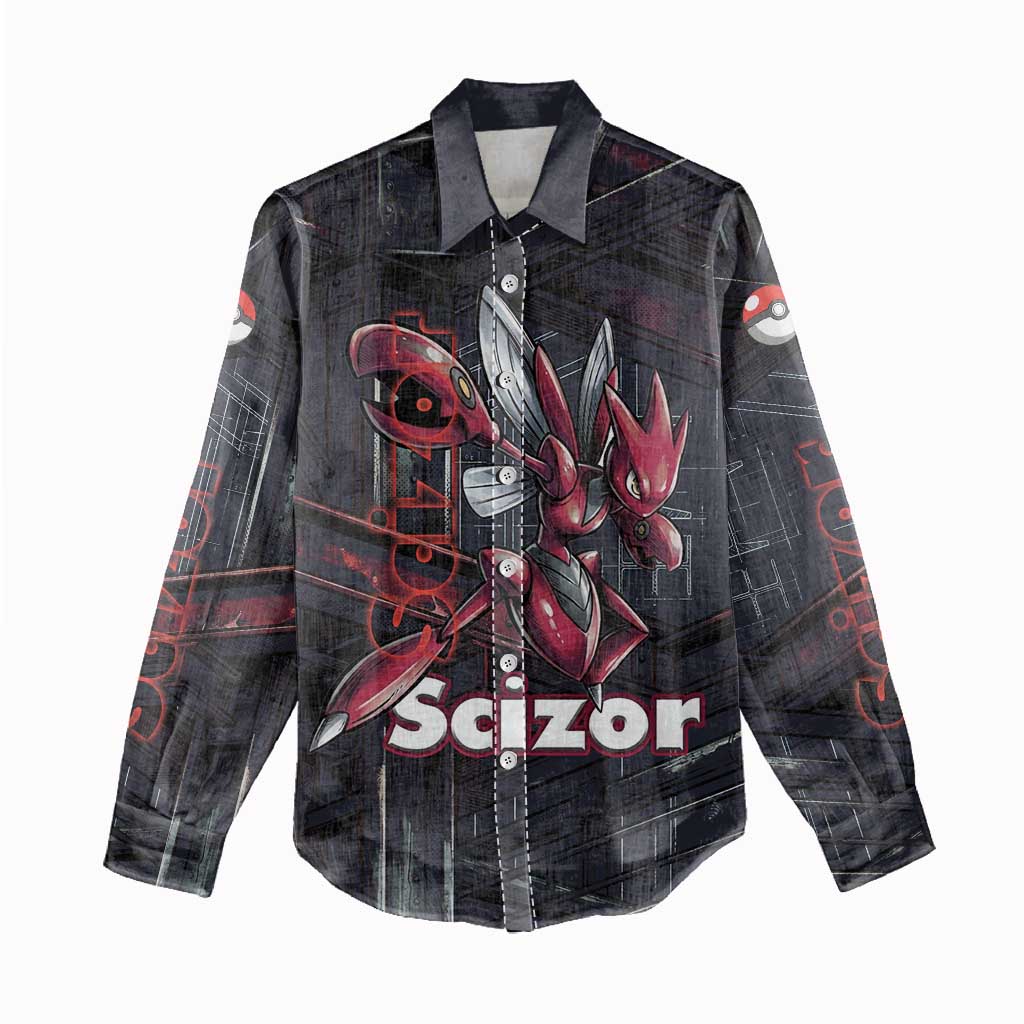Scizor Battle Armor Women Casual Shirt Scizor’s Domain - Claws of Precision