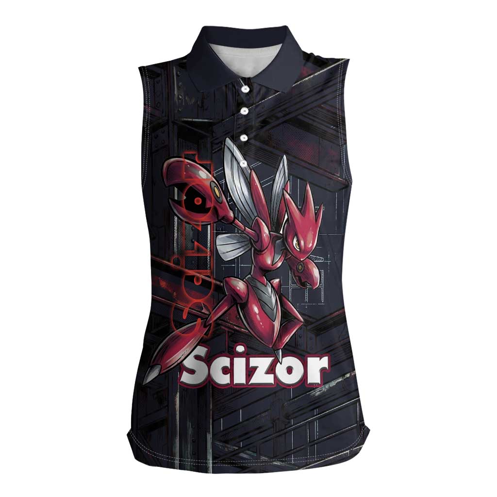 Scizor Battle Armor Women Sleeveless Polo Shirt Scizor’s Domain - Claws of Precision
