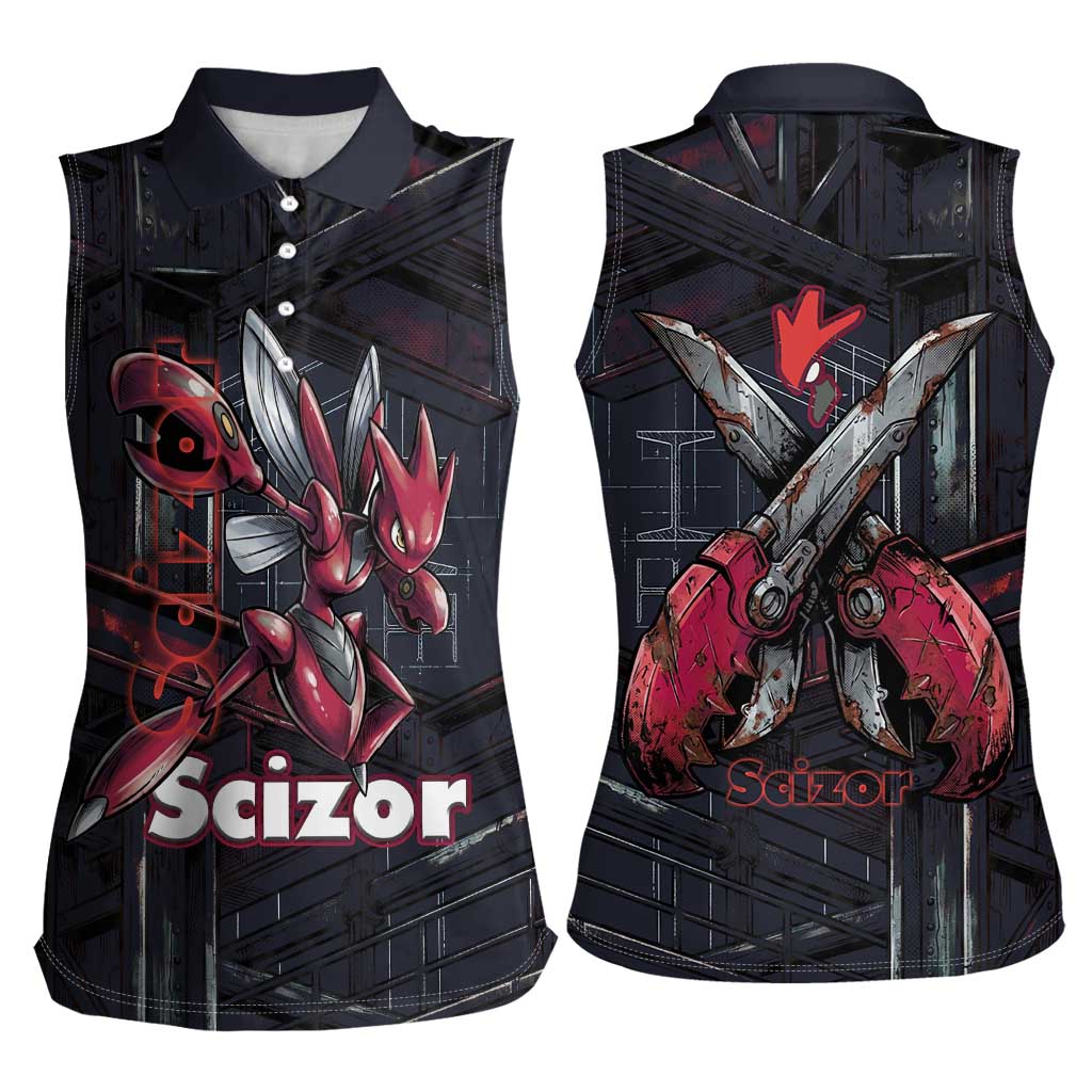 Scizor Battle Armor Women Sleeveless Polo Shirt Scizor’s Domain - Claws of Precision