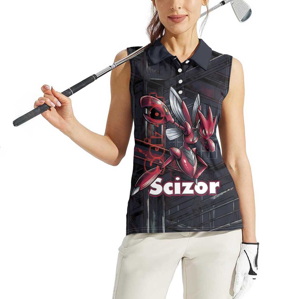 Scizor Battle Armor Women Sleeveless Polo Shirt Scizor’s Domain - Claws of Precision