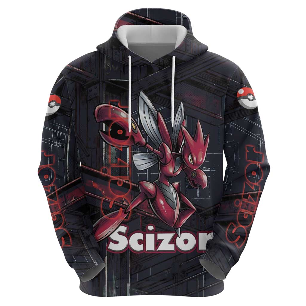 Scizor Battle Armor Zip Hoodie Scizor’s Domain - Claws of Precision