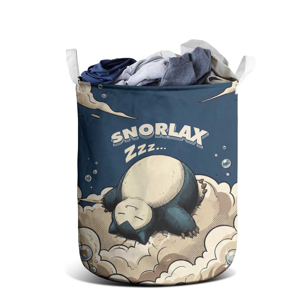 Snorlax Sleeping Cloud Laundry Basket Snorlax Zzz... Peace in Every Puff of Sleep