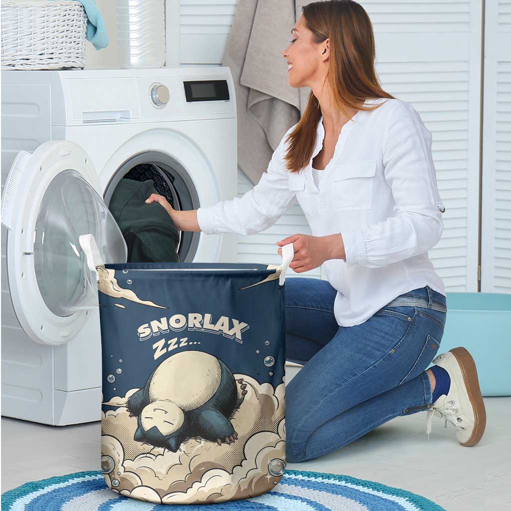 Snorlax Sleeping Cloud Laundry Basket Snorlax Zzz... Peace in Every Puff of Sleep