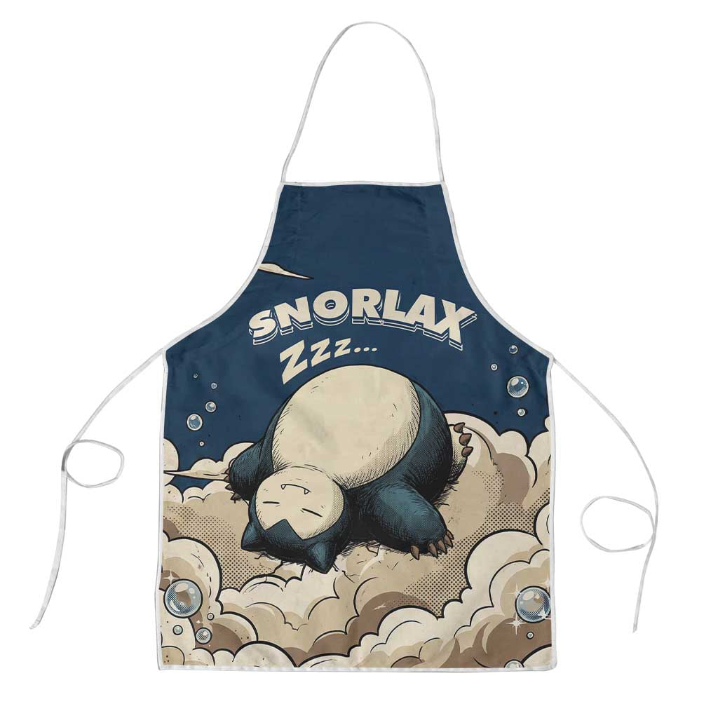 Snorlax Sleeping Cloud Apron Snorlax Zzz... Peace in Every Puff of Sleep