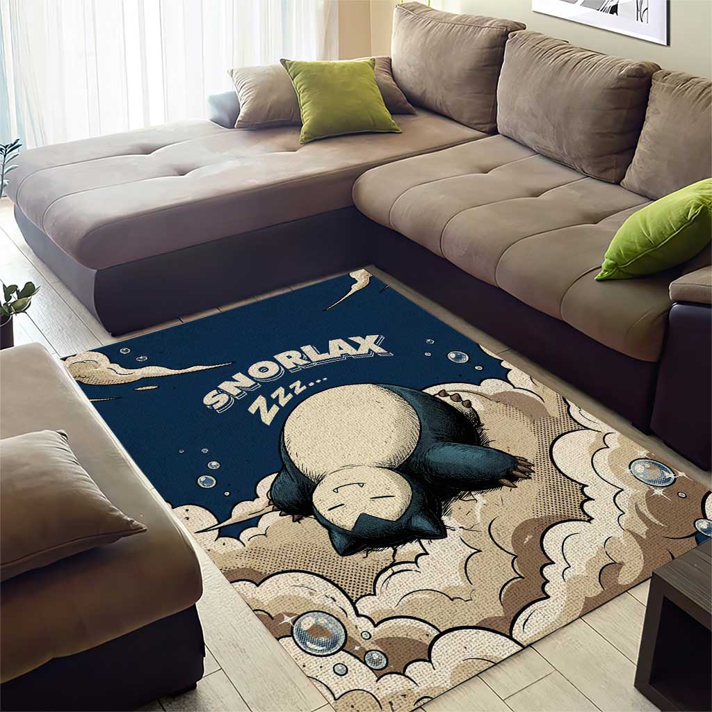 Snorlax Sleeping Cloud Area Rug Snorlax Zzz... Peace in Every Puff of Sleep