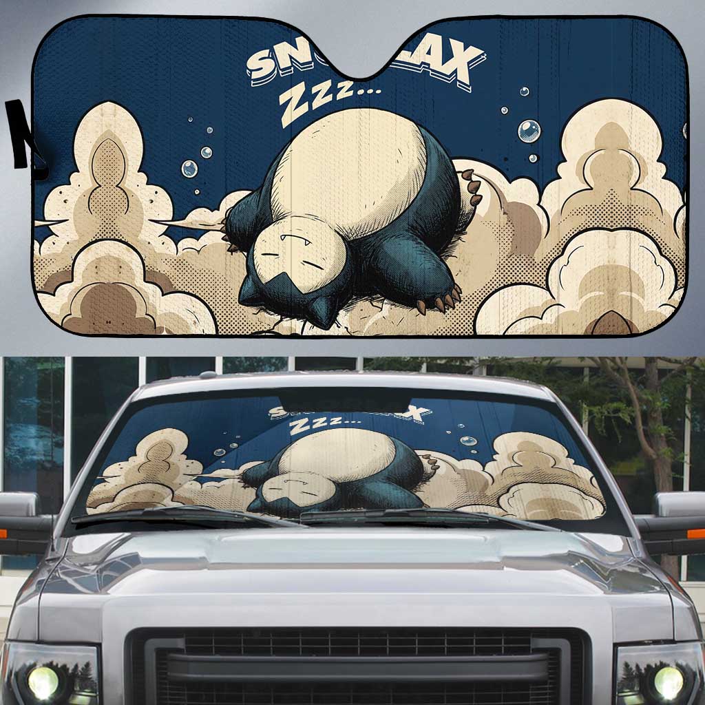 Snorlax Sleeping Cloud Auto Sun Shade Snorlax Zzz... Peace in Every Puff of Sleep