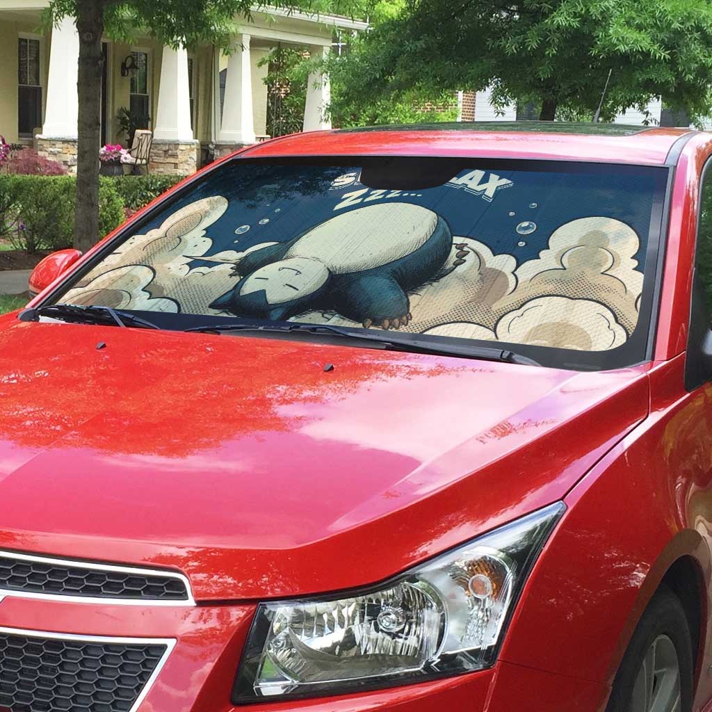 Snorlax Sleeping Cloud Auto Sun Shade Snorlax Zzz... Peace in Every Puff of Sleep