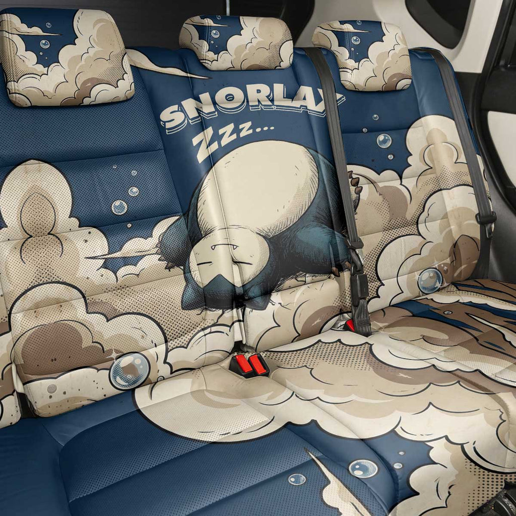 Snorlax Sleeping Cloud Back Car Seat Cover Snorlax Zzz... Peace in Every Puff of Sleep