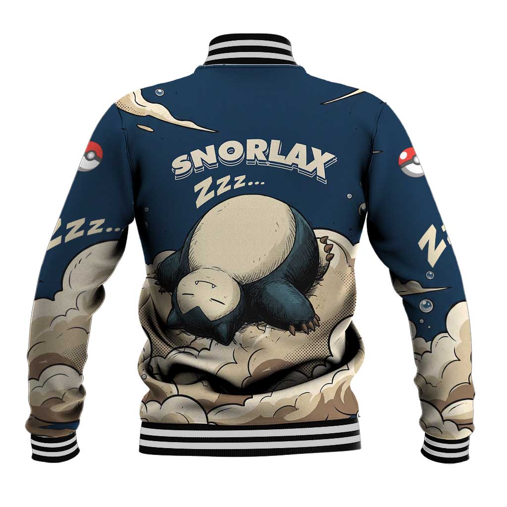 Snorlax Sleeping Cloud Baseball Jacket Snorlax Zzz... Peace in Every Puff of Sleep